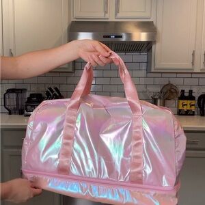 NWOT Iridescent Pink Duffel Bag